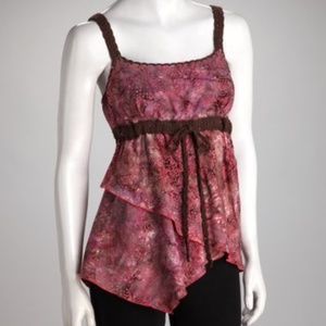 NWT Cute layered Tank pink and brown!